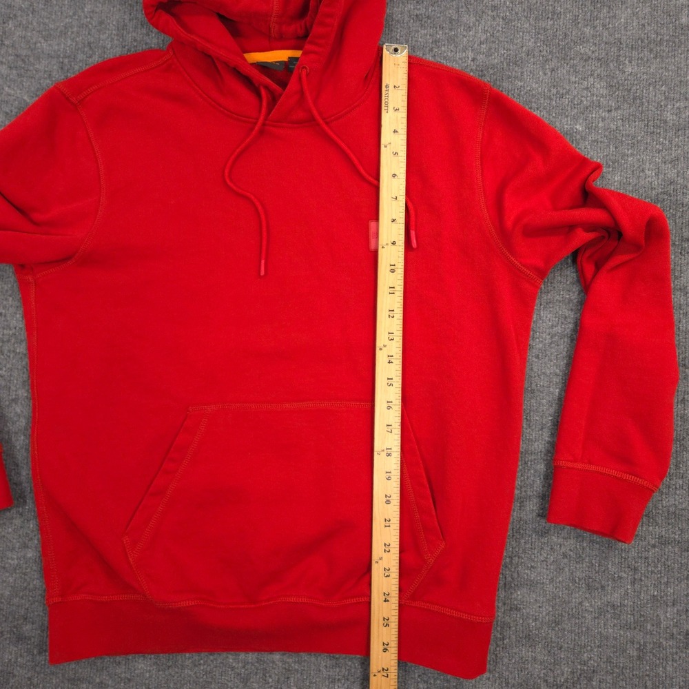 Hugo Boss Hoodie Mens Large Red Weltalk Logo Patch Cotton Terry Pullover Preppy - Picture 5 of 10